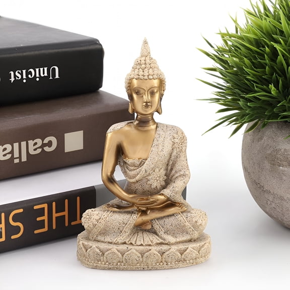 XIBUFE Meditating Seated Buddha Statue Carving Figurine Craft for Home Decoration Ornament,Home Ornament,Buddha Figurine