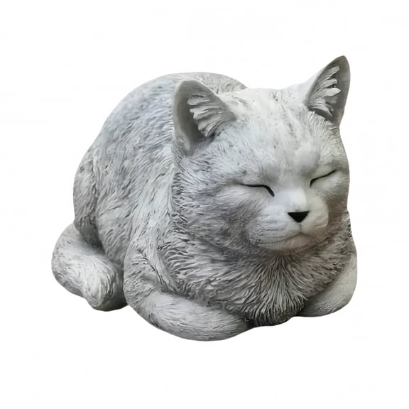 XIBUFE Memorial Cat Ornament, Sleeping Cat Sculpture Statue, Weather Resistant Resin Pet Tribute for Garden, Lawn, Yard, and Outdoor Decoration
