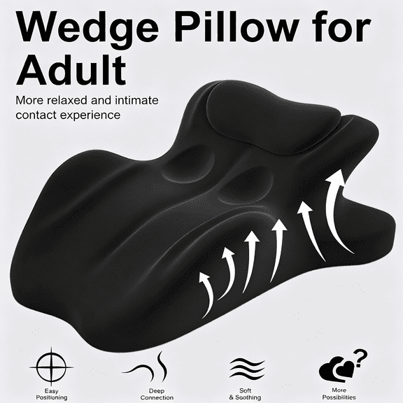 XIBUFE Memory Foam Ergonomic Wedge Intimacy Pillow - 27 Lift Support Cushion for Sleeping, Reading & Prone Positions Multi-Functional Rest Pillow for Neck, Waist & Back Pain Relief Washable Cover