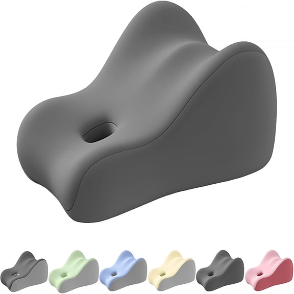 XIBUFE Memory Foam Wedge Pillow Intimacy Couples Pillow, Pregnant Ergonomic Contoured Position Pillow for Sleeping & Reading, Multi-Functional Bed Pillow Back Support Cushion All Grey