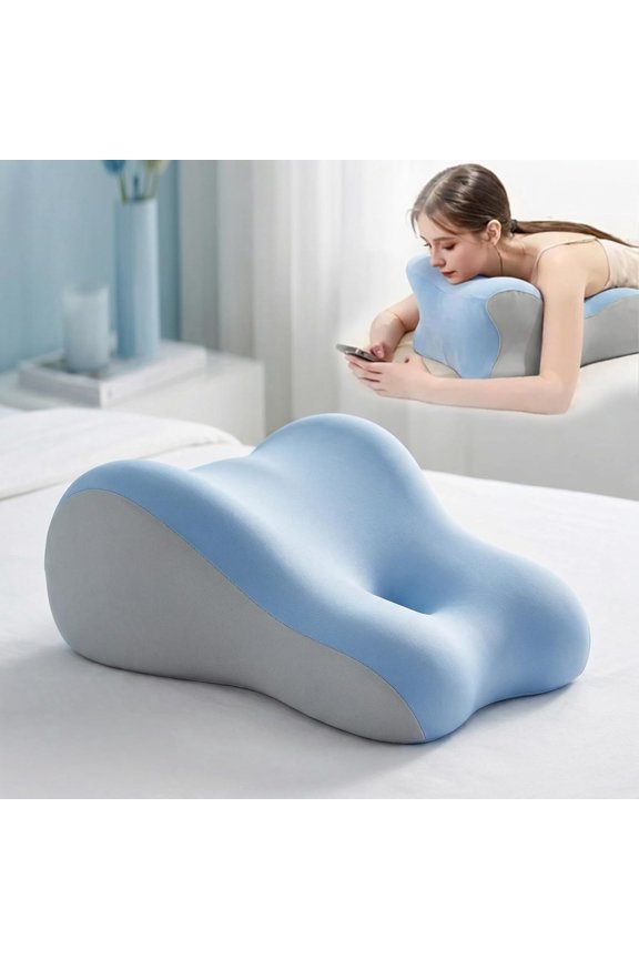 Memory Foam Wedge Pillow,Multi-Position Support Pillow for Neck and Waist(Blue)
