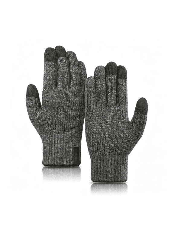 Merino Wool Thick Winter Gloves for Men Women Touchscreen Fingers Stretch Warm Soft Skin-Friendly Anti-pilling, Cozy winter gloves