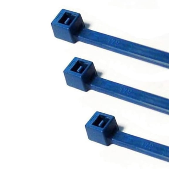 XIBUFE Metal Detectable Blue Zip Ties 100 Pcs, 4 Inch, 18 Lbs Test | Iron Infused Cable Ties, Self-Locking, Metal Detector Compatible, Material Complies Standards
