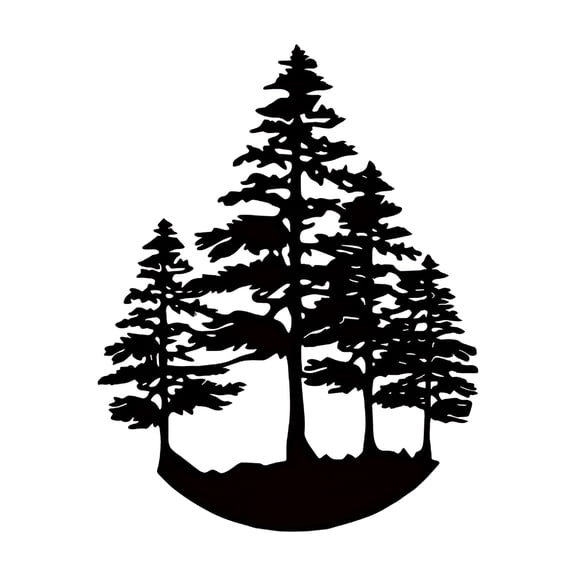 XIBUFE Metal Pine Tree Wall Art, Wrought Iron Nature Sign, Rustic Forest Decor for Farmhouse, Living Room & Bedroom