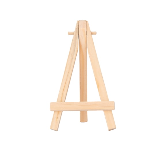 XIBUFE Mini Natural Wood Display Easel, Solid Pine Wood, 4.8", 1 Piece Home Decor Kitchen Bedroom Living Room Storage Organization Office School