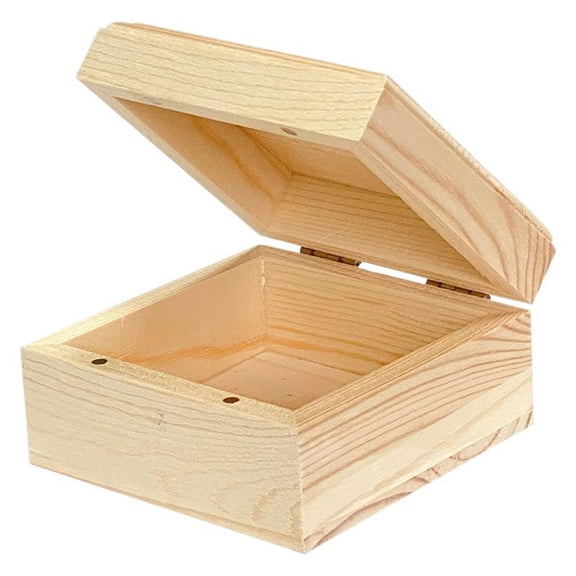 XIBUFE Mini Wood Craft Box with Hinged Lid and Magnetic Closure, 3.5 Inch - Perfect for Arts, Crafts, and Personalized Gifts