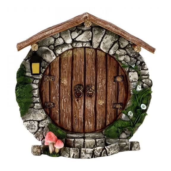 XIBUFE Miniature Fairy Door Hobbit Pixie Elf Tree Garden Gnome Ornament Decor Fairy Garden Accessories
