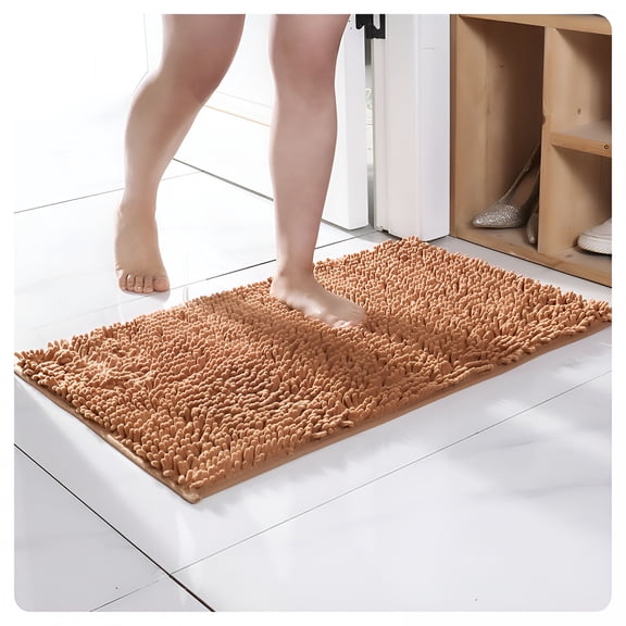 XIBUFE Muddy Rug Super Absorbent Microfiber Dog Door Mat for Mucky Paws,Non-Slip Washable Pet Rug,Quick Dry Chenille Entryway Carpet,Machine Washable Indoor Mat,Champagne 35"X24"