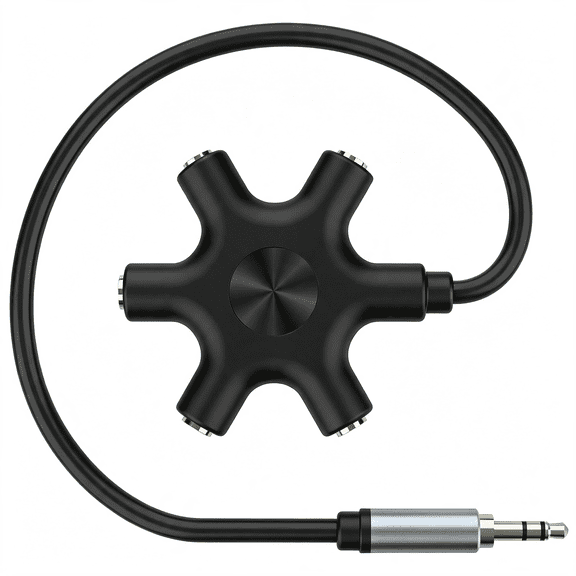 XIBUFE Multi Headphone Audio Splitter,5-Way 3.5Mm Jack Stereo Headset Adapter to Connect Up to 5 Devices for Mixing,Shared Experiences-For Iphone,Ipad&More