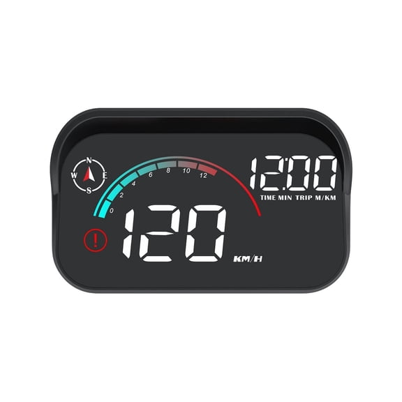 XIBUFE New Gps Hud Digital Display Gauge Windshield Speedometer Projector Speed,Mileage,Compass,Speed Progress Bar, Overspeed Alarm Heads Up Display Usb Power