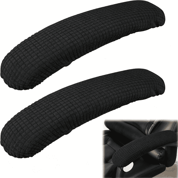 XIBUFE Office Chair Armrest Covers,2Pcs Office Removable Arm Rest Covering,Elastic Chair Armrest Covers,Office Seat Hand Rest Protector,Arm Covers Protectors for Office Chair(Black)