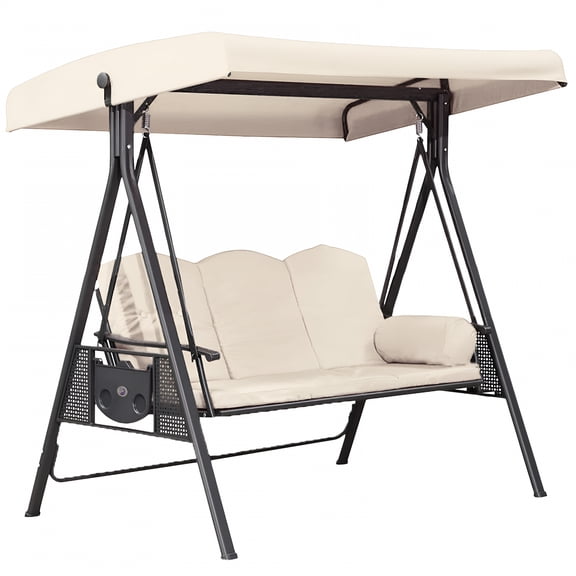 XIBUFE Outdoor Swing Chair Canopy Replacement,75"X47" Universal Waterproof Cover for 2-3 Seater Porch Swings,Heavy Duty 190T Polyester Sun Shade with Anti-Uv Protection