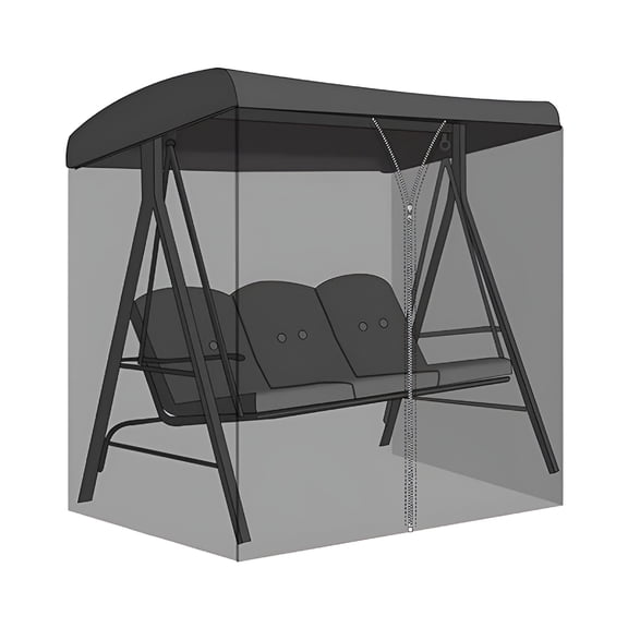 XIBUFE Patio Swing Mosquito Netting with Double Zippers, Waterproof Outdoor Porch Net for Hammock & Garden, Camping Shelter