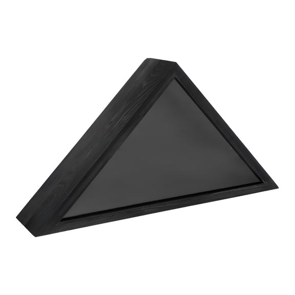 XIBUFE Personalized Flag Display Case Funeral Flag Military Burial Flag Shadow Box Wall Mount Folded Triangle Flag Holder Frame for American Flag Memorial Flag Solid Rustic Wood