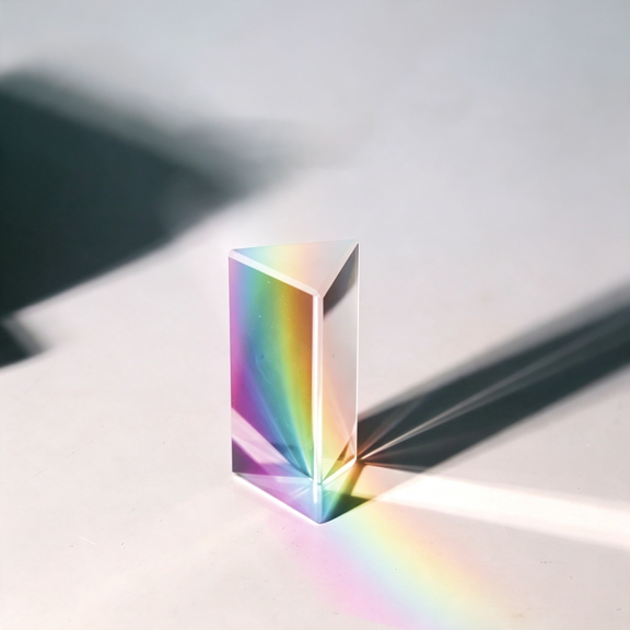 XIBUFE Photography Prisms,Optical Crystal Glass Triangular Prisms for Teaching,60Mm Glass Prism Rainbow Light Spectrum Effects,Photography Accessories,Clear Triangular Prism