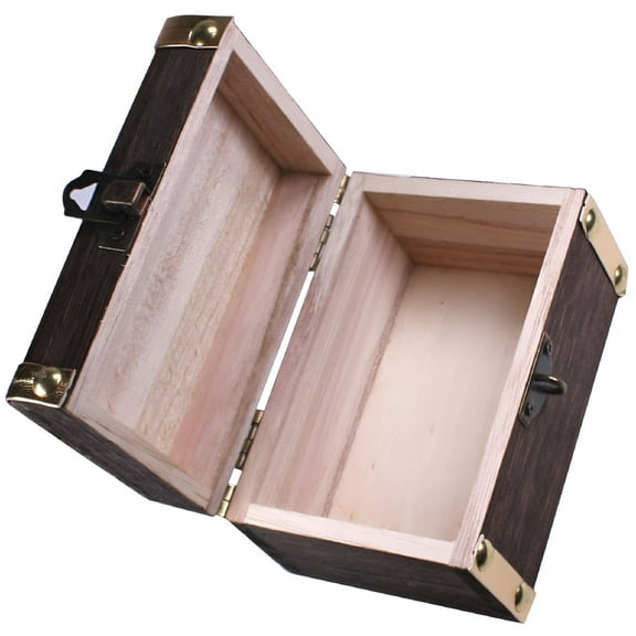 XIBUFE Pirate Wooden Box with Lid, Rustic Treasure Chest Organizer