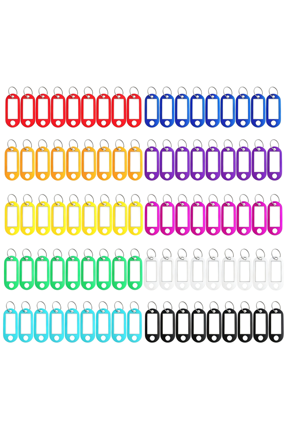 Plastic Key Tags Labels Key Labels Markers Keychain Identifiers Id Tags Split Ring Easy Write Lightweight Versatile Usb Drive Pet Bag Luggage Suitcase Storage Multi