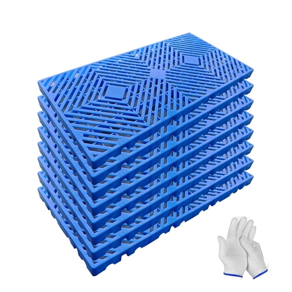 XIBUFE Plastic Pallets 8Pcs-23.6"X11.8"X1.18" Nestable Lightweight Waterproof Storage Pads,Indoor/Outdoor Use for Kitchen,Basement,Garage,Warehouse,Industrial Use