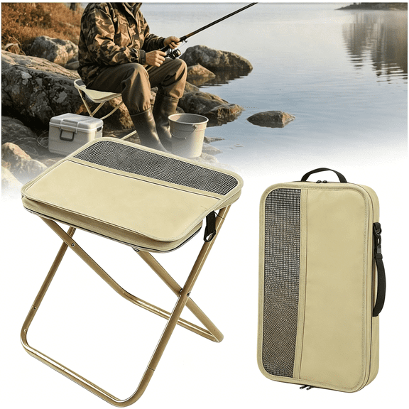 XIBUFE Portable Folding Stool Backpack Stool, Pocket Chair Camping Fishing Stool, Mini Outdoor Camping Stools Sling Bag, Collapsible Stools Chairs Carry Bag for Fishing Travelling
