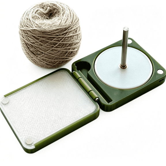 XIBUFE Portable Yarn Holder for Crochet and Knitting,Rotating Foldable Double Yarn Winder Box with Storage Compartment,No Tangle Travel Yarn Ball Dispenser,Gift for Crocheters