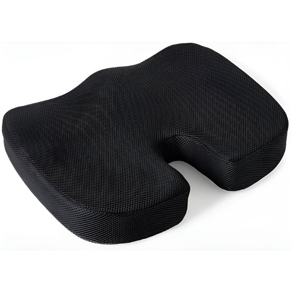 XIBUFE Premium Comfort Seat Cushion - Non-Slip Memory Foam Coccyx Pad for Back,Tailbone Sciatica Pain Relief - Posture Corrector for Office Chair,Gaming Chair,Car Seat and Wheelchair