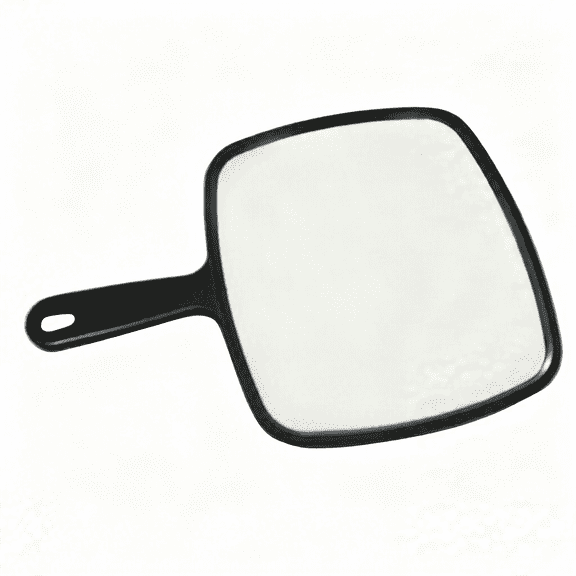 XIBUFE Professional Collection Extra Large Hand Mirror with Handle,9"Wx12"L,Multi-Purpose Handheld Mirror with Distortion-Free Reflection,Hand Mirror Black