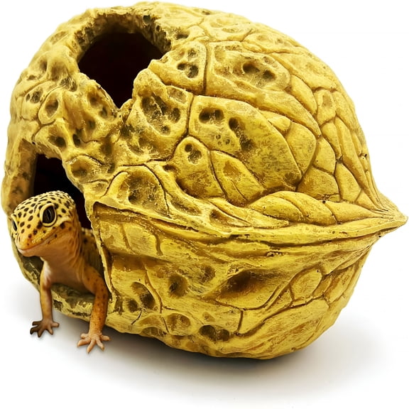 XIBUFE Pumpkin Leopard Gecko Hide Reptile Bearded Dragon Tank Hideout Caves Accessories Halloween Turtle Lizard Snake Dcor Amphibian Habitat Tortoise Terrarium Decoration