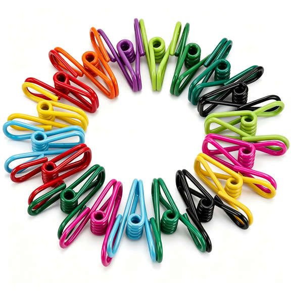 XIBUFE Pvc-Coated Utility Clips, 2 Inch, 18 Pack, Colorful | Pvc-Coated Steel Chip Bag Clips for Sealing Food, Paper Holder, Clothesline Clip for Laundry Hanging, Kitchen Bags