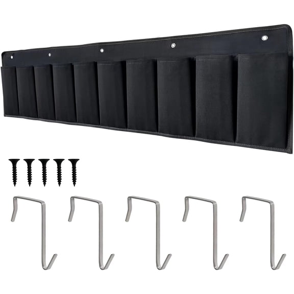 XIBUFE RV Shoe Pockets 10 Pockets Heavy Hanging Bedside Storage Organizer with Sturdy Hooks Storage Pockets Hangs on bed for Shoes Toys and Tool Accessories