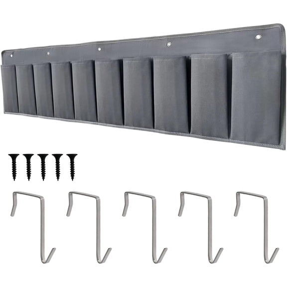 XIBUFE RV Shoe Pockets 10 Pockets Heavy Hanging Bedside Storage Organizer with Sturdy Hooks Storage Pockets Hangs on bed for Shoes Toys and Tool Accessories