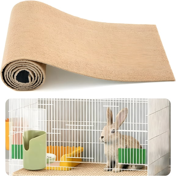 XIBUFE Rabbit Scratcher Mat DIY Trimmable Self Adhesive Bunny Scratch Pad Roll,12 Inch x 3.28 ft Small Animal Scratching Rug,Biting,Sleeping & Nesting,Safe Scratch Mat for Rabbits & Small Pets