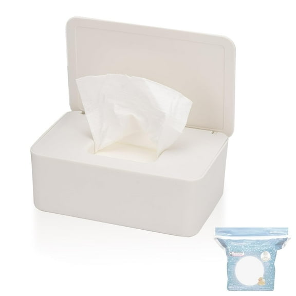 XIBUFE Refillable Wipes Container Compatible with Wet Wipes Refill Pack,Reusable Wipe Dispenser with Non-Slip Base and Sealed Lid,Keeps Wipes Moist and Clean for Bathroom,Home,Office and Car