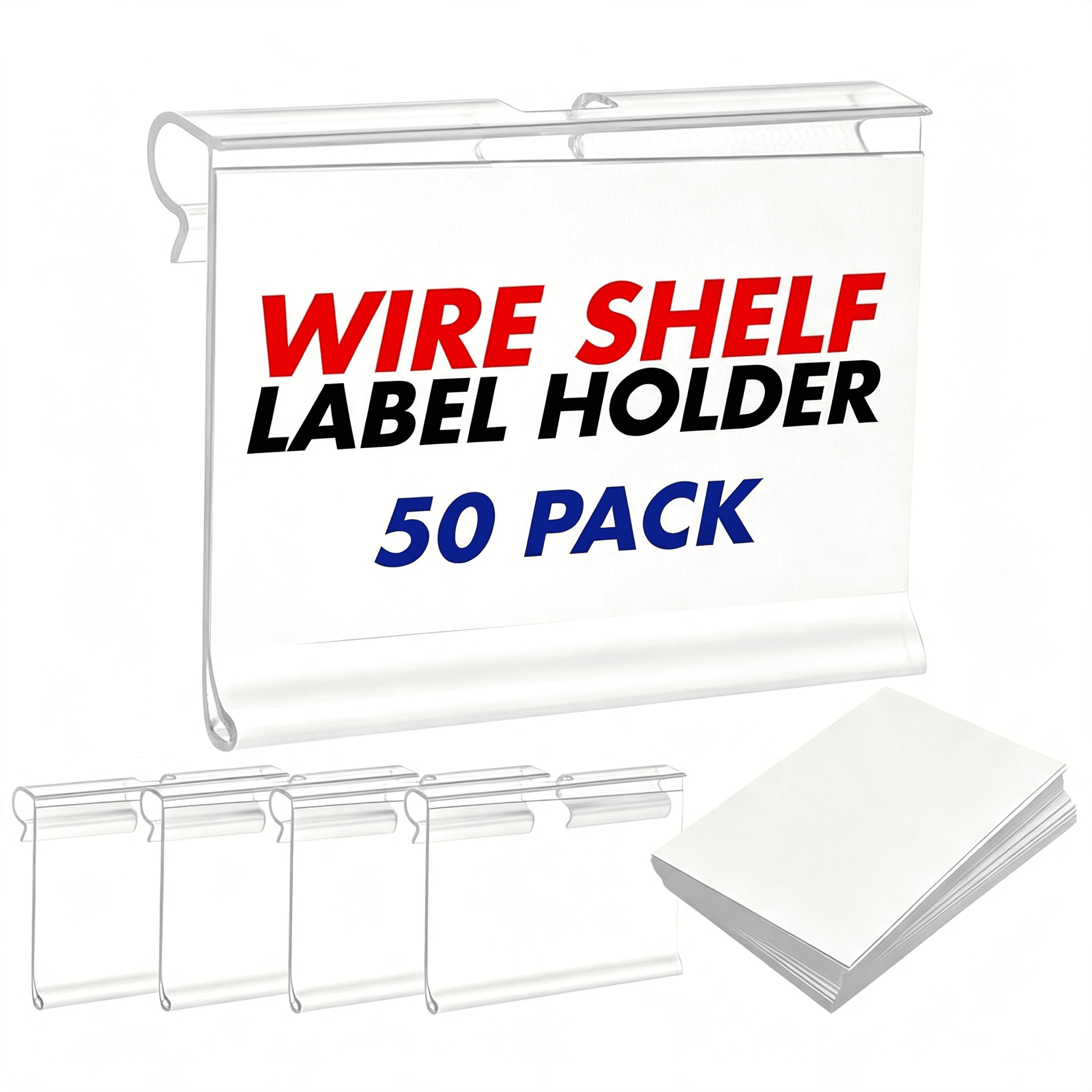XIBUFE Reusable Plastic Wire Shelf Label Holder Pantry Retail ...