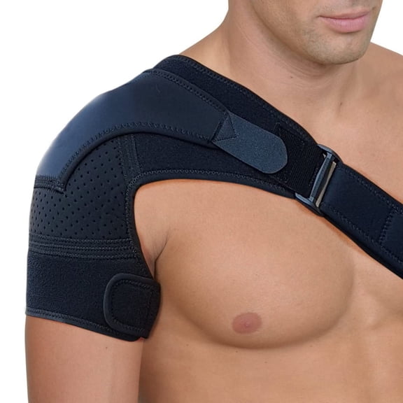 XIBUFE Rotator Cuff Shoulder Brace for Men and Women - 4 Sizes - Shoulder Support - Pain Relief Shoulder Compression Sleeve - Black - Large - Fits Most Men Bicep 12-17"