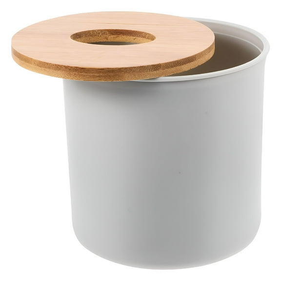 XIBUFE Round Tissue Box Cover, Modern Decorative Napkin Holder for Living Room Bathroom Office, Reusable Storage Container for Countertop Bedroom Hotel, Durable Plastic Dispenser