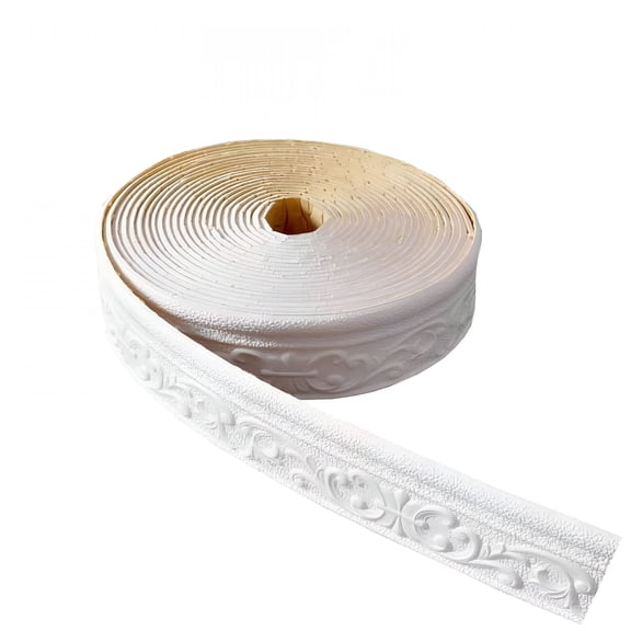 XIBUFE Self Adhesive Flexible Foam Molding Trim,Foam Crown Molding Ceiling,Peel And Stick Crown Molding,3D Sticky Decorative Wall Lines Wallpaper Border for Home,Office,Hotel Diy Decoration