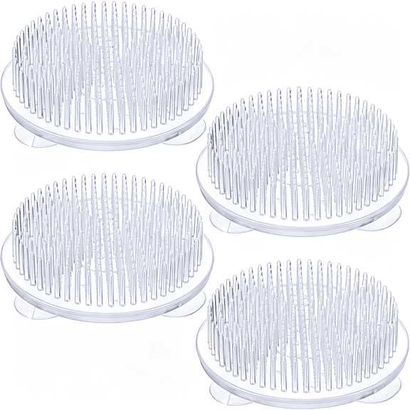 XIBUFE Set of 4 Flower Frog Clear Plastic Pin Frog,Floral Frogs Tool,Ikebana Flower Frogs Pin for Vase,Floral Arrangement for Plant Decoration,Summer Activity (Clear)