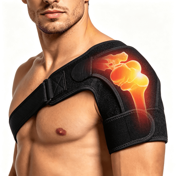 XIBUFE Shoulder Brace for Men and Women,Rotator Cuff Shoulder Compression Sleeve for Pain Relief,Shoulder Support for Ac Joint,Dislocation,Adjustable Fit for Left/Right Shoulder,S/M