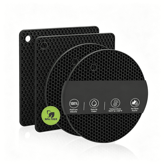 XIBUFE Silicone Trivets for Hot Dishes,Non-Slip Hot Pads for Kitchen ...
