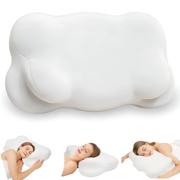 XIBUFE Sleep Pillow,Ergonomic Cloud Pillow,Memory Foam Cloud Sleep Pillow for All Night Sleeping,Adjustable Cervical Neck Support Pillow,for Side Back Stomach Sleepers Shaped Sleep Pillow