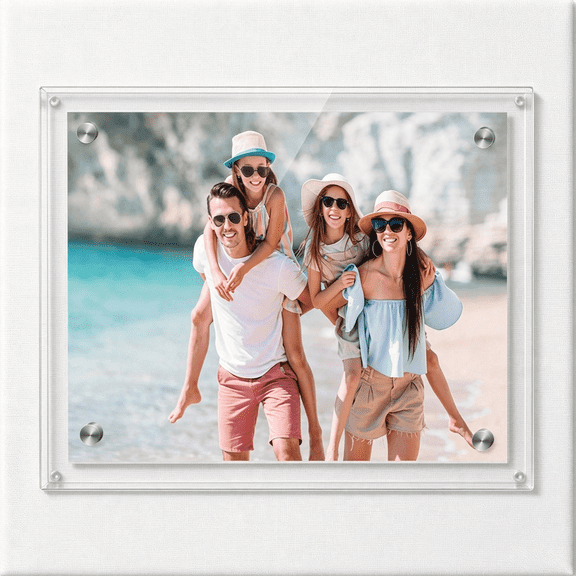 XIBUFE Small 3.55"Es Acrylic Picture FrameClear Magnetic Picture Frame for WeddingDouble Sided Frameless Photo Frame for Desktop Free Standing Display Stand Photo Frame