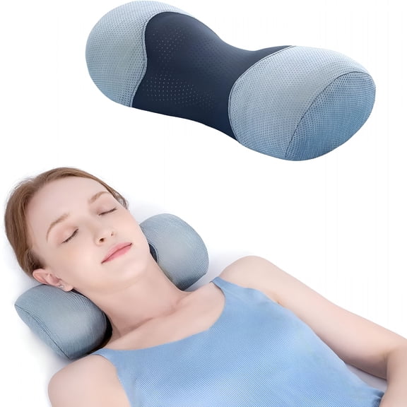 XIBUFE Small Neck Roll Pillow,Cervical Memory Foam Pillow for Tension Muscle Relief,Contour Support,Shoulder Pain Relaxer with Breathable Pillowcase,Odorless
