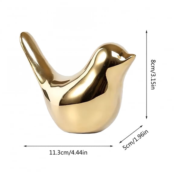 XIBUFE Small Shelf Decor Gold Home Decor Gold Decor for Living Room Creative Golden Ceramic Bird Ornaments Modern Minimalist Living Room Home Table Decorations Bird Decor Gold Desk Decor