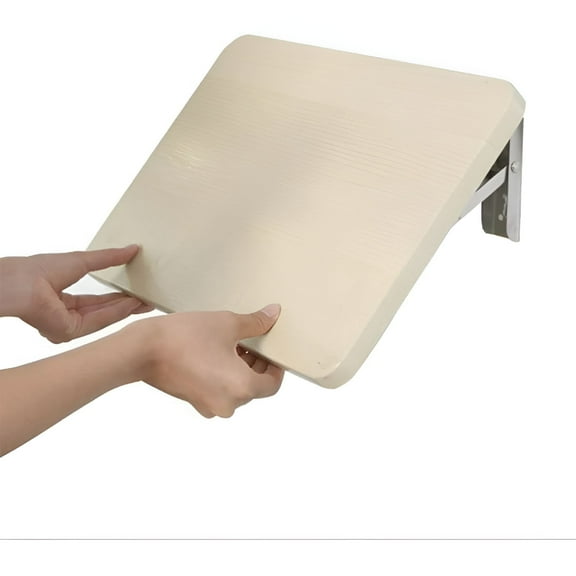 XIBUFE Small Wall-Mounted Folding Drop-Leaf Table,Wood Floating Shelf Computer Desk Workbench,Hanging DIY Bookshelf Office Shelves