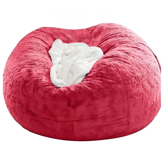 XIBUFE Soft Fluffy Bean Bag Chair for Adults, Lazy Chair Bean Bag Chairs with Washable Comfy Plush Cover, Ideal for Dorm, Bedroom, Living Room, Home Decor (Stuffing Included)