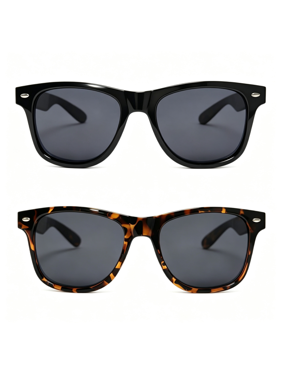Square Sunglasses for Women Men Uv400 Retro Sun Glasses | Classic Driving Feather-Light Frame Dark Grey Lens Sunglasses Women