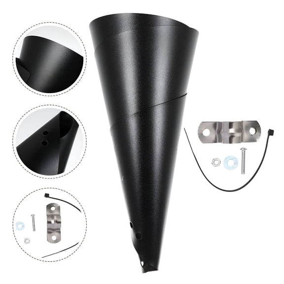 XIBUFE Squirrel Baffle for Bird Feeder Pole 11.8 Inch Black PVC Tree Trunk Guard Waterproof Outdoor Feeder Accessories
