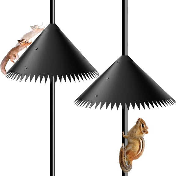 XIBUFE Squirrel Baffle for Bird Feeder Pole, Outdoor New Wrap Around Squirrel Baffle - 2 Pack (Black, 14 inch)