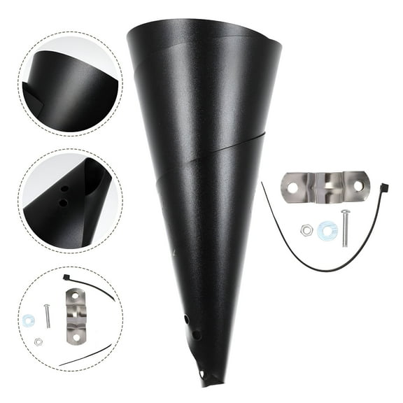 XIBUFE Squirrel Baffle for Bird Feeders, 11.8 Inch PVC Tree Trunk Guard, Waterproof Outdoor Pole Mount Protector for Hanging Feeders, Black