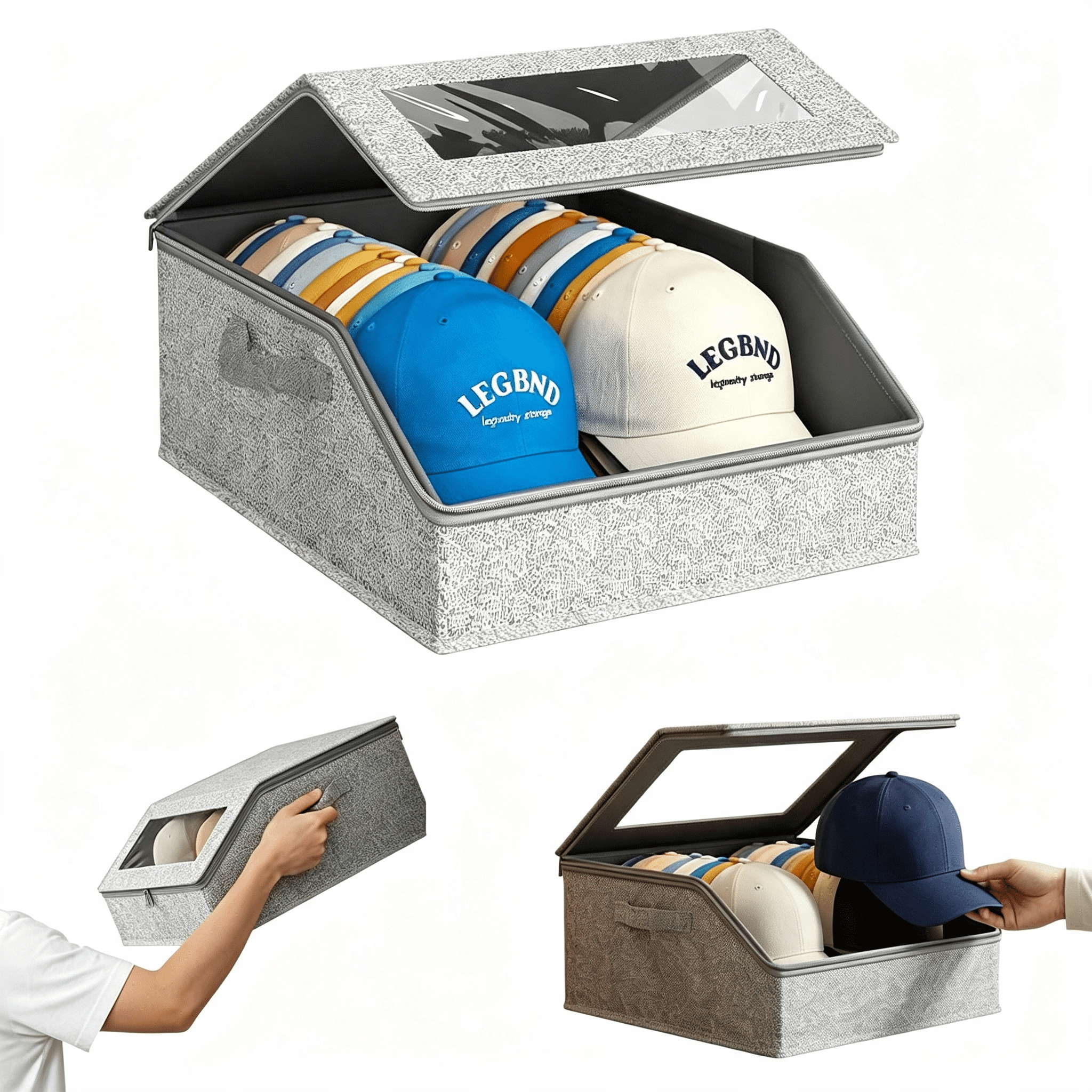 XIBUFE Stackable Hat Storage for Baseball Caps,Stackable Hat Storage ...